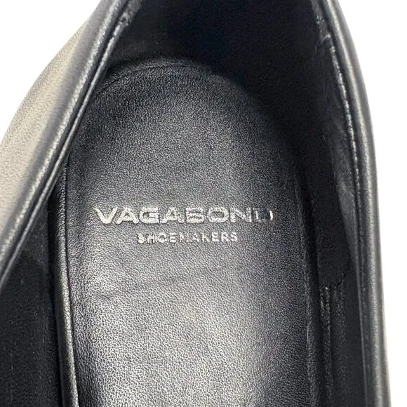 Vagabond Shoemakers Hermine Black Leather T-Strap Pointed Flats