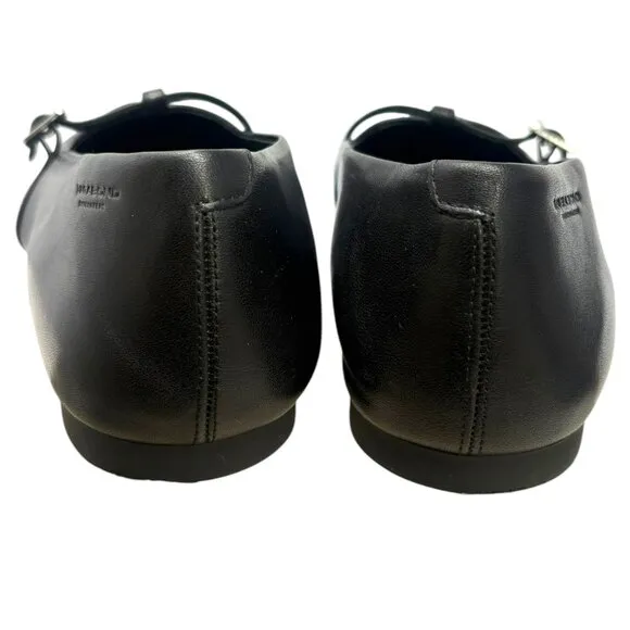 Vagabond Shoemakers Hermine Black Leather T-Strap Pointed Flats