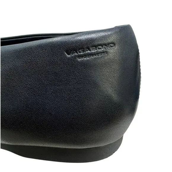Vagabond Shoemakers Hermine Black Leather T-Strap Pointed Flats