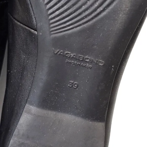 Vagabond Shoemakers Women's US 9/EU 39 Delia Square Toe Black Leather Flats
