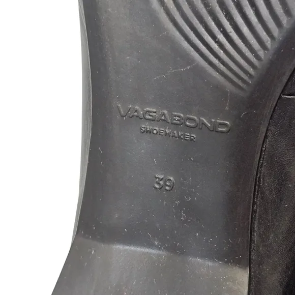 Vagabond Shoemakers Women's US 9/EU 39 Delia Square Toe Black Leather Flats