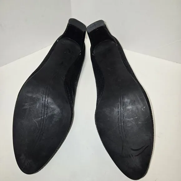 Vaneli Lot Of 2 Shoes Black Slip On Casual Block Heel Closed Toe Pump &amp; Flats