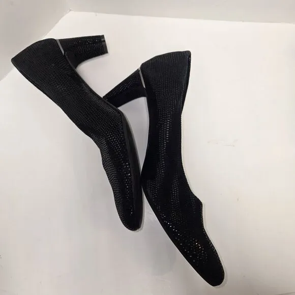Vaneli Lot Of 2 Shoes Black Slip On Casual Block Heel Closed Toe Pump &amp; Flats