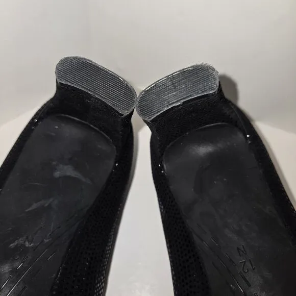 Vaneli Lot Of 2 Shoes Black Slip On Casual Block Heel Closed Toe Pump &amp; Flats