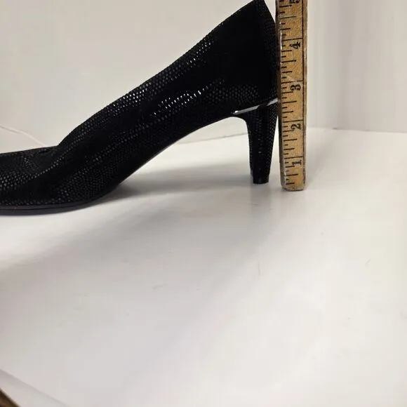 Vaneli Lot Of 2 Shoes Black Slip On Casual Block Heel Closed Toe Pump &amp; Flats