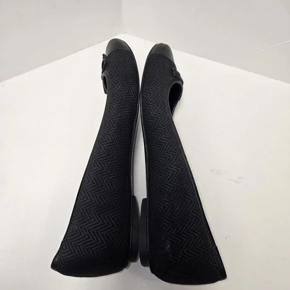 Vaneli Lot Of 2 Shoes Black Slip On Casual Block Heel Closed Toe Pump &amp; Flats