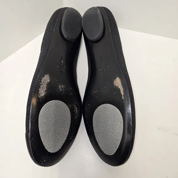 Vaneli Lot Of 2 Shoes Black Slip On Casual Block Heel Closed Toe Pump &amp; Flats