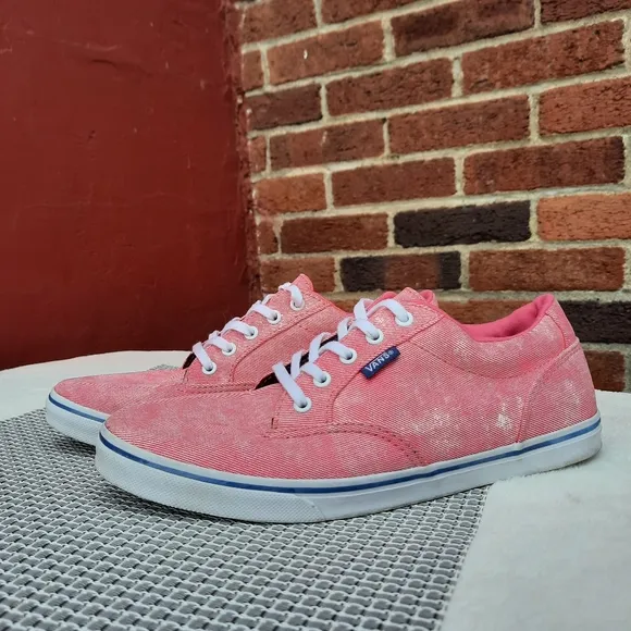 Vans Atwood Mid Top Lace Up Sneakers Women's 8 Pink Red Marbled