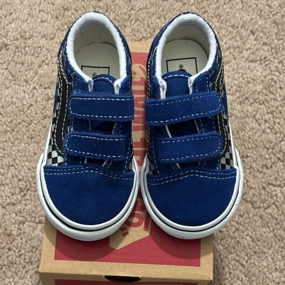 Vans Kids Blue Checkered Sneakers
