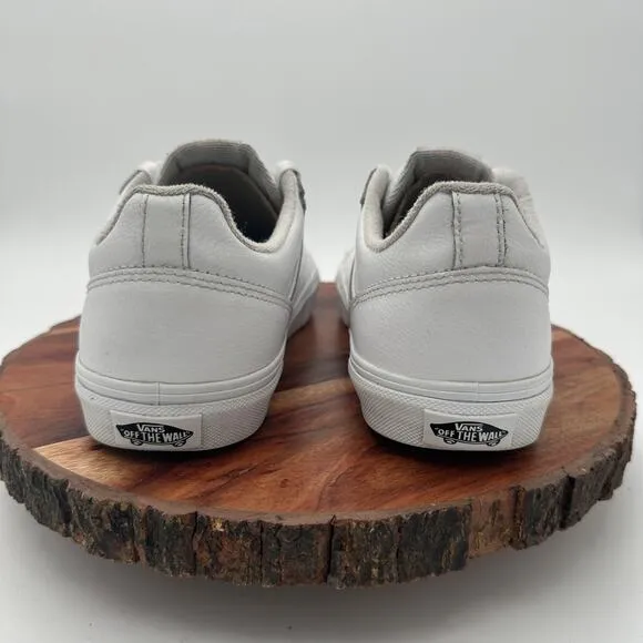 Vans Seldan Leather Sneakers White Skate Travel Work Womens 8 Mens 6.5 EU 38.5
