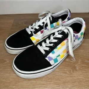 Vans Women’s Old Skool Rainbow Checkerboard Sneakers