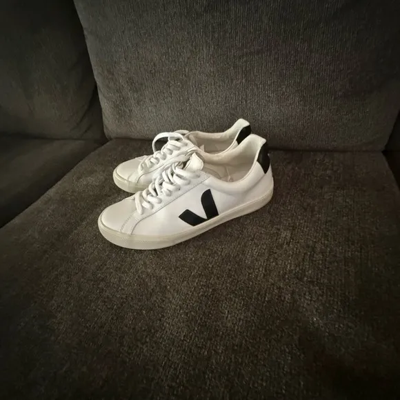 Veja White Sneakers with Black Accents size10 Women