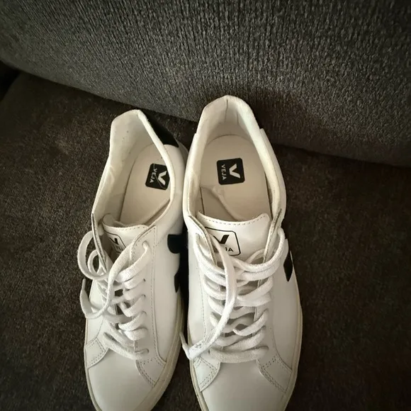 Veja White Sneakers with Black Accents size10 Women