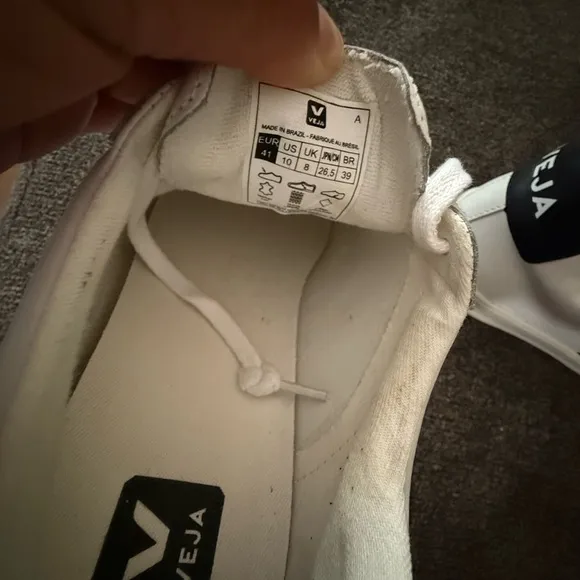 Veja White Sneakers with Black Accents size10 Women