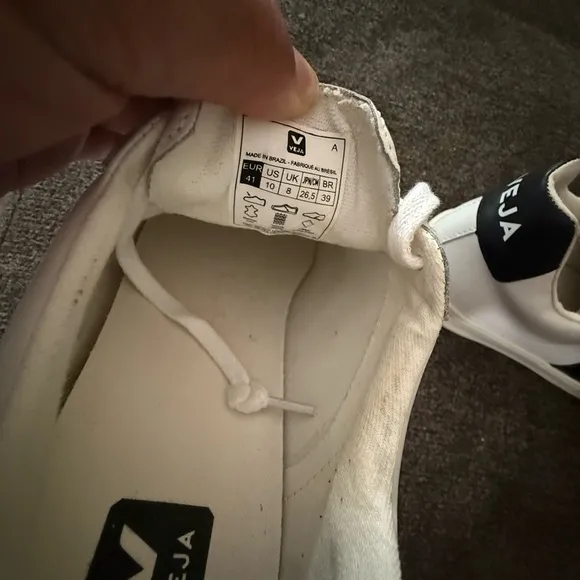 Veja White Sneakers with Black Accents size10 Women