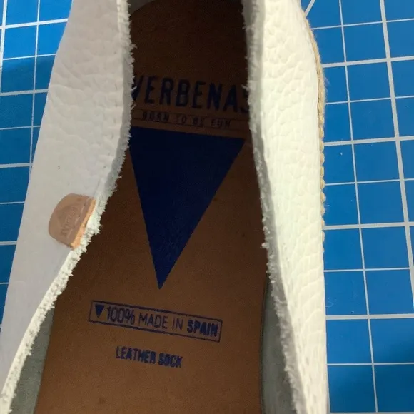 Verbenas Made In Spain Slip On Leather Espadrilles NEW size 41
