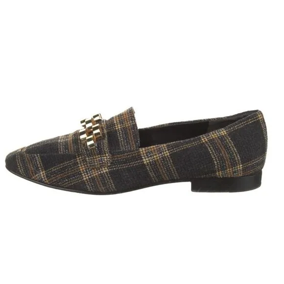VERONICA BEARD Alire Plaid Chain Loafers 8