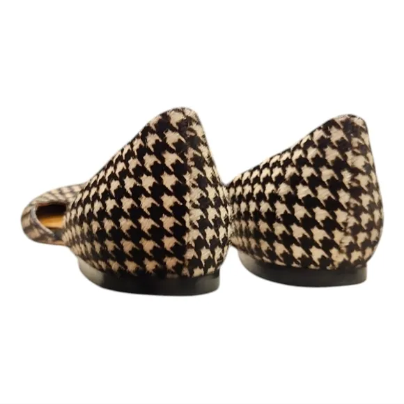 VERONICA BEARD | Pony Hair Houndstooth D'orsay Flats in Size EU 36 / US 6
