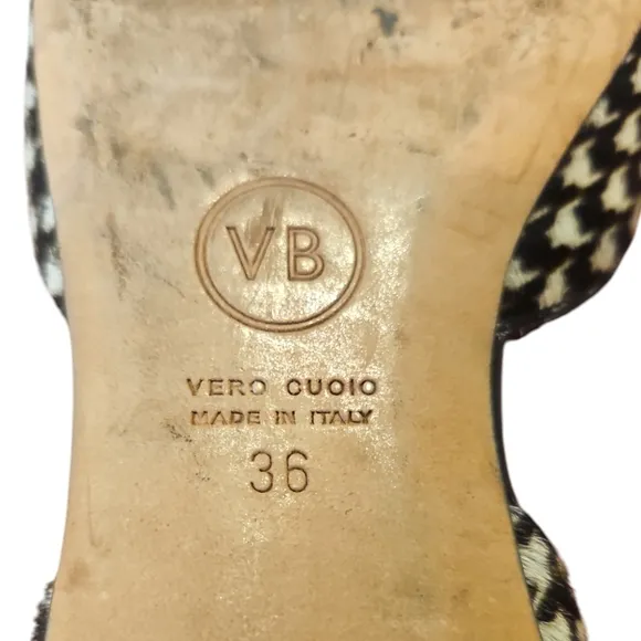 VERONICA BEARD | Pony Hair Houndstooth D'orsay Flats in Size EU 36 / US 6