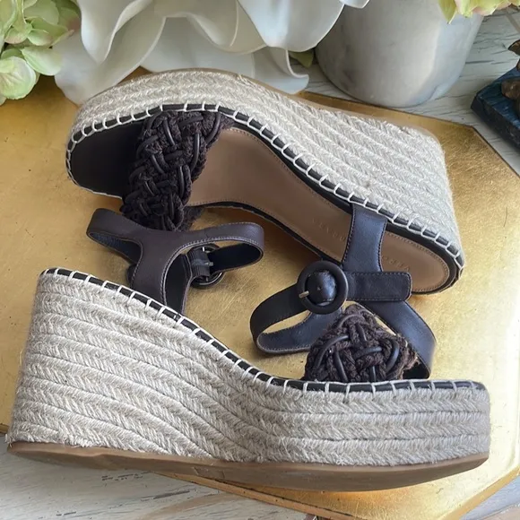 Veronica Beard Reema Wedge Espadrilles in Espresso | Worn Once!