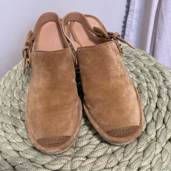 VERONICA BEARD Seki Tan Suede shoes Slingback Espadrille Wedges