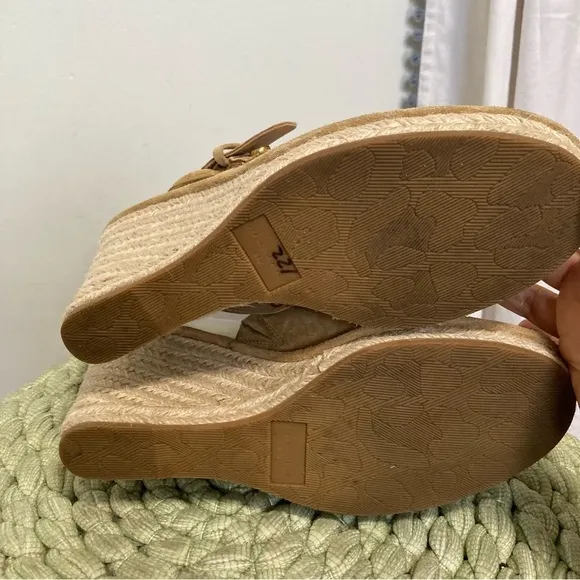 VERONICA BEARD Seki Tan Suede shoes Slingback Espadrille Wedges