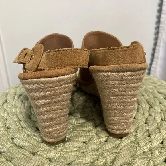 VERONICA BEARD Seki Tan Suede shoes Slingback Espadrille Wedges