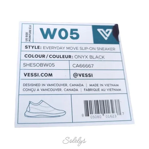Vessi Everyday Move Slip On Onyx Black White Waterproof Dyma-Tex Sneaker Women 5