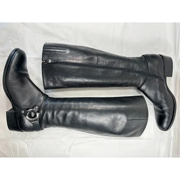 Via Spiga Kacey Black Leather Riding Boots size 9