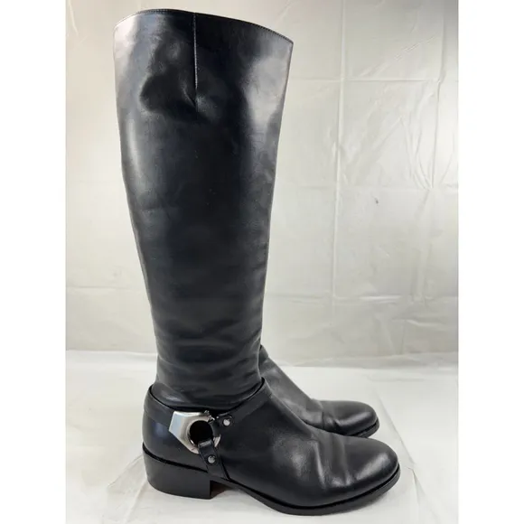 Via Spiga Kacey Black Leather Riding Boots size 9