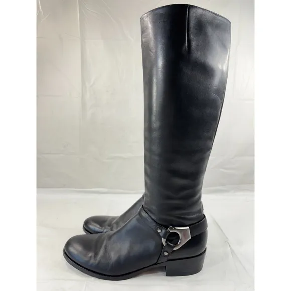 Via Spiga Kacey Black Leather Riding Boots size 9