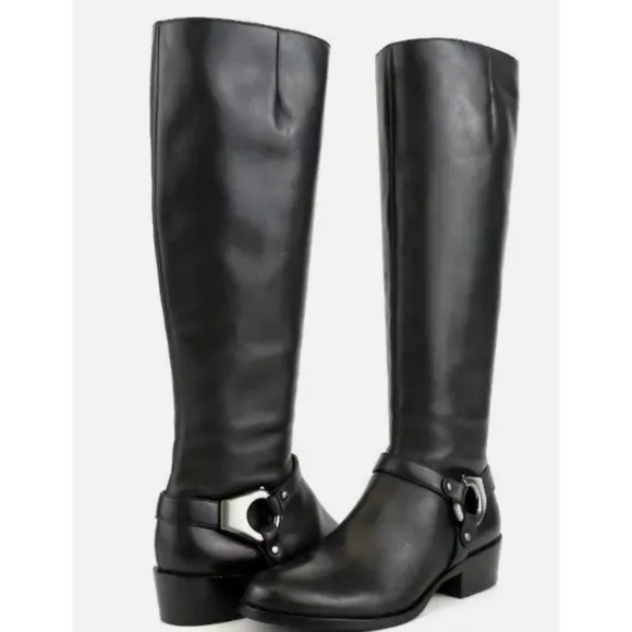 Via Spiga Kacey Black Leather Riding Boots size 9