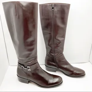 {Via Spiga} Kali Brown Calf Riding Boots