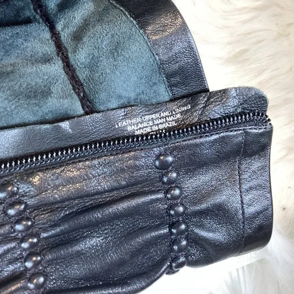 VIA SPIGA LEATHER MID CALF BOOTS BUCKLES SZ 7.5
