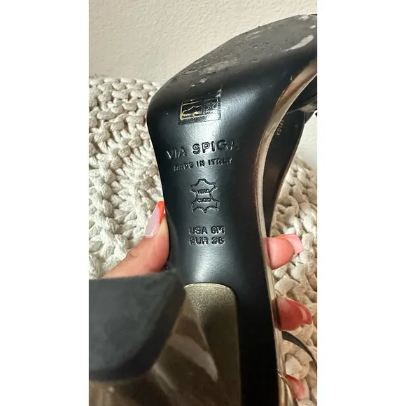 Via Spiga Silver Ankle Strap Sandals Size 8