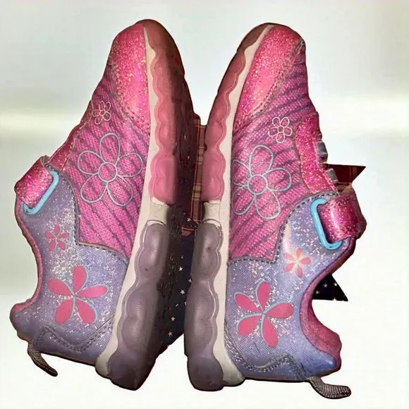Vibrant Pink and Purple Dora th Explorer Sneakers Size 10c with Velcro Closure
