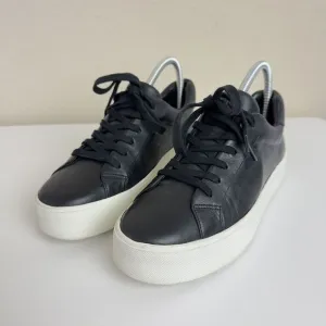 VINCE‎ Benfield Black Leather Platform Sneakers Low Top Womens Sz 7 US -Ret $250