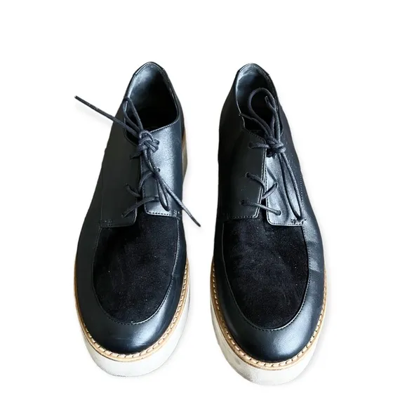 Vince Black Zina Leather &amp; Suede Platform Loafers