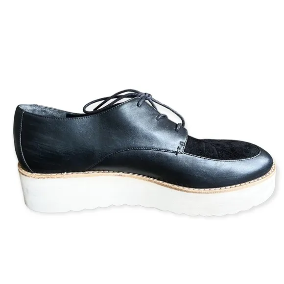 Vince Black Zina Leather &amp; Suede Platform Loafers