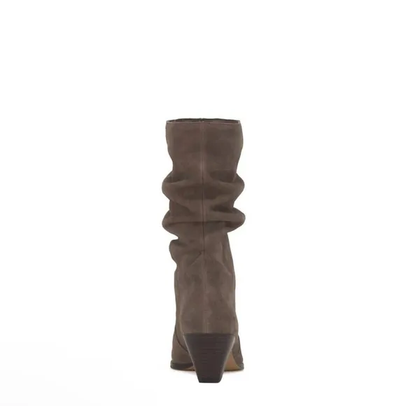 Vince Camino Sensenny Slouchy Cone Stacked Heel Suede Boots in Sable Size 8.5