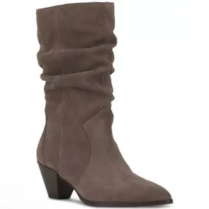 Vince Camino Sensenny Slouchy Cone Stacked Heel Suede Boots in Sable Size 8.5