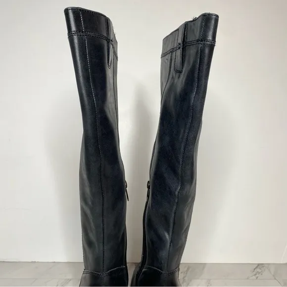 Vince Camuto Caseyl Black Leather Heeled Tall Boot 7M