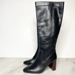 Vince Camuto Caseyl Black Leather Heeled Tall Boot 7M