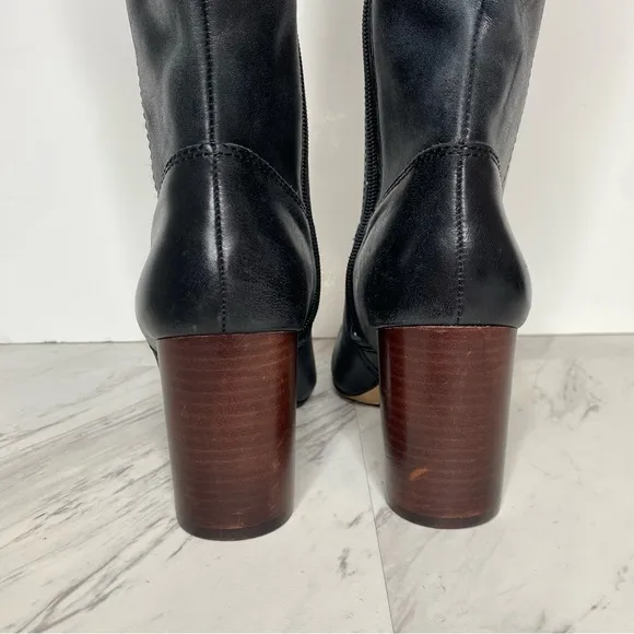 Vince Camuto Caseyl Black Leather Heeled Tall Boot 7M