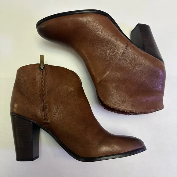 Vince Camuto Franell Boots Brown Cognac Leather Size 11