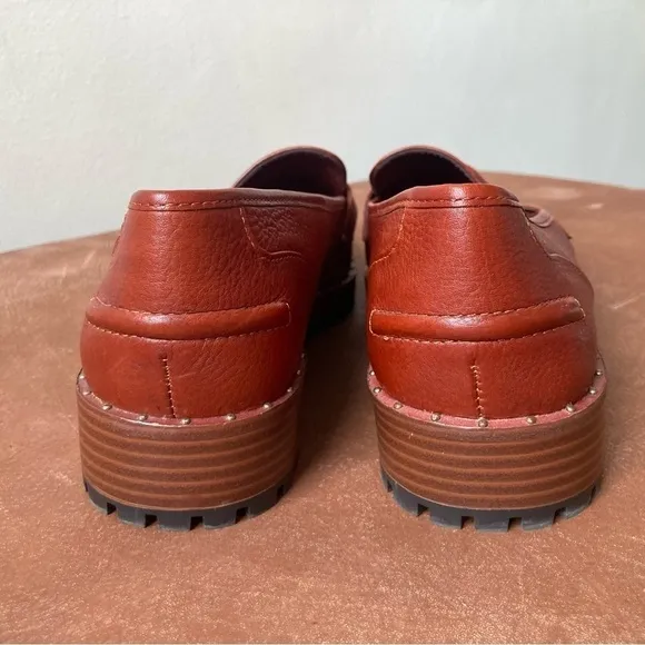 Vince Camuto | Golinda Oxblood Leather Studded Lug Sole Loafers