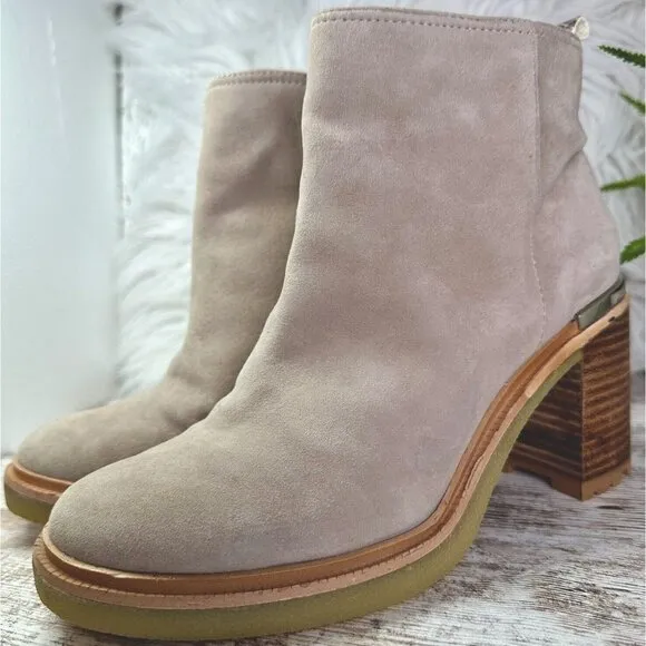 VINCE CAMUTO Gorgan Boots Women’s Size 8 Grey Suede Kelivena Ankle MSRP $149