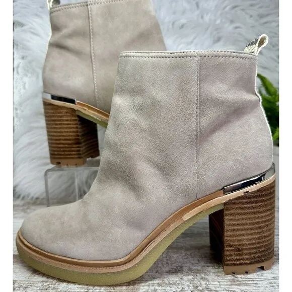 VINCE CAMUTO Gorgan Boots Women’s Size 8 Grey Suede Kelivena Ankle MSRP $149