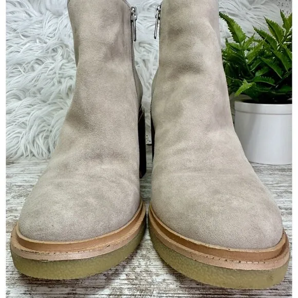 VINCE CAMUTO Gorgan Boots Women’s Size 8 Grey Suede Kelivena Ankle MSRP $149