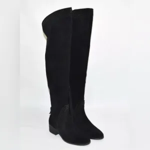 Vince Camuto Karinda Black Leather Over Knee Suede Boots Women’s Size 7.5